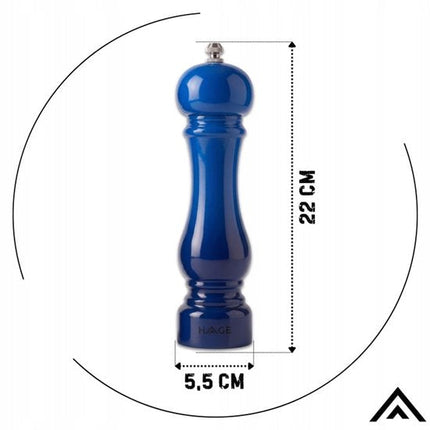 Hage - 3-Delig Keukenset - Gietijzeren Koekenpan 20 cm & Braadpan 5L met Deksel - 2 Handmatige Zout- en Pepermolens 100 ml - Geëmailleerd - Inductie, Gas & Oven - Blauw