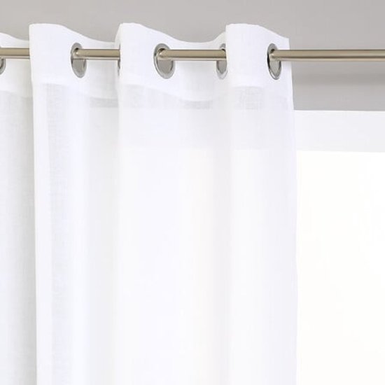 Muslin vitrage gordijn wit – transparant polyester, 140 x 240 cm