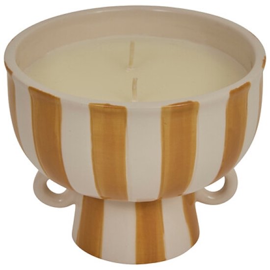 Chéri Geurkaars Pot - Scented Candle 1 Lont Luxe Decoratie Kaars 25u Brandtijd - Bloemige & Kruidige Geurkaars Woonkamer Sfeerkaars - Decoratieve Kaars in Pot Gift Idea - Keramische - 310 g - Geel