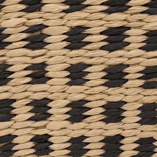 5Five Wicker storage basket - braided - beige/black - 31 x 15 x 1 - Cupboard/bathroom baskets