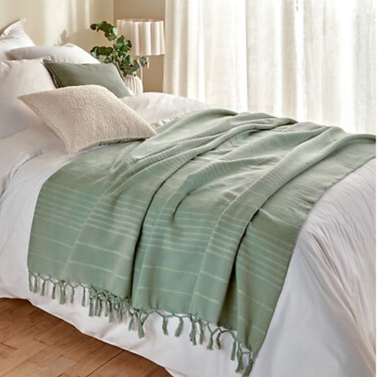 Atmosphera plaid Anjali met franjes – rayon, 160 x 220 cm – foto 3