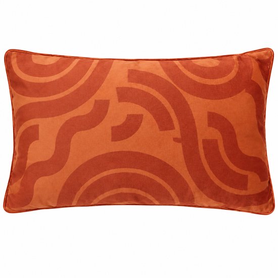 Kussen - Bedkussen - Decoratief Kussen - Sierkussen Set van 2 - Fluweelzachte Polyester Bekleding - Afneembare Hoes - Rits - Wasbaar - Binnengebruik - Voor Bed, Bank en Fauteuil - 30 x 50 cm - Terracotta