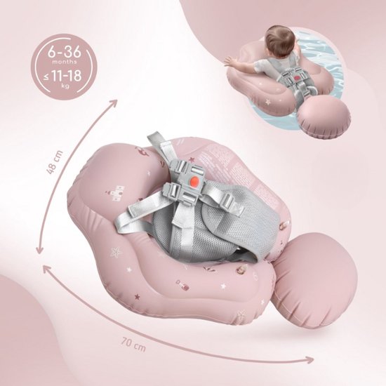 Sipo Swim Pro baby zwemband met zitje – zwemtrainer 11-18 kg, roze – foto 7