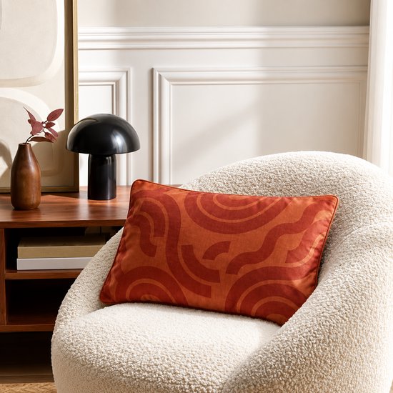 Kussen - Bedkussen - Decoratief Kussen - Sierkussen Set van 2 - Fluweelzachte Polyester Bekleding - Afneembare Hoes - Rits - Wasbaar - Binnengebruik - Voor Bed, Bank en Fauteuil - 30 x 50 cm - Terracotta
