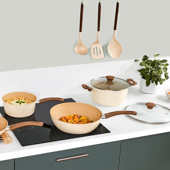 5Five koekenpan Harmony Ø 28 cm – beige, voor alle warmtebronnen – foto 5