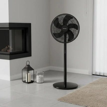 Klausberg - Staande Ventilator - Vloerventilator met Afstandsbediening - Timer - LED Display 50W - Stille Ventilator met Oscillatie 90° - 3 Standen - Verstelbare Hoogte Ventilator - Ø40cm - Zwart
