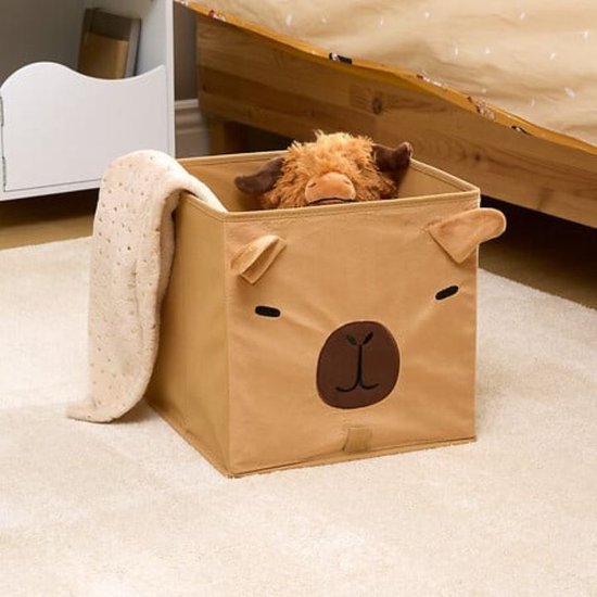 Atmosphera Kids Capybara Foldable Storage Basket - 29 x 29 x 29 cm - Brown