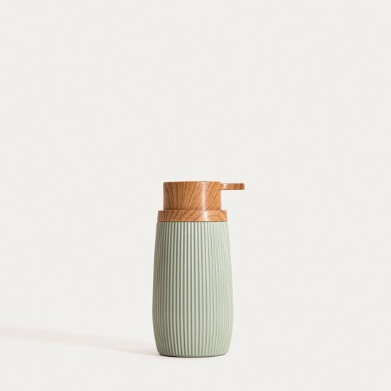 Homla - Diall Seifenspender Modern - Handseifenpumpe Badezimmer & Küche Kompaktes Design - Flüssigseifenspender - Stilvolles Seifenspender-Waschbecken-Zubehör - Kunststoff - 0,35 l - 6,5 x 6,5 x 15,5 cm - Grün