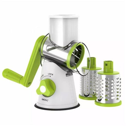 Kinghoff KH-1652 - Multifunctionele Trommelrasp - Roestvrij staal - 3 Verwisselbare Messen