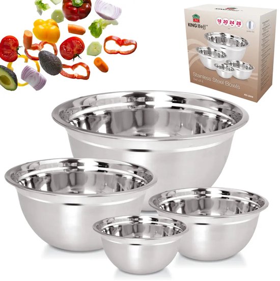 Kinghoff KH -2059 Edelstahlschüsseln – 4er-Set – Ø 18-26 cm