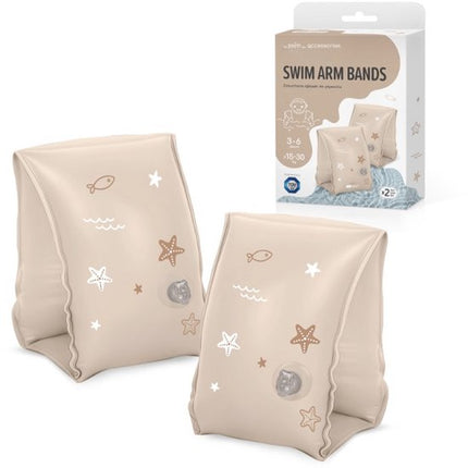 Sipo - Zwembandjes Kinderen - Set van 2 - Opblaasbare Zwemvleugels - voor 3-6 Jaar - Zwemhulp voor Zwemles & Zwembad - Dubbele Luchtkamers - Veilig Zwemaccessoire - 15-30 kg - 18.5 x 15 x 13 cm - Beige