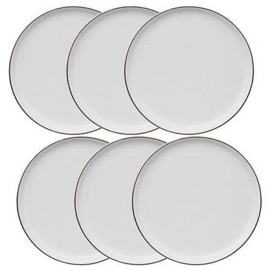 Sublima Dessertteller - 6er-Set - Kuchenteller - Kleine Teller für Dessert, Frühstück und Gebäck - Spülmaschinenfest - Porzellan - Ø 20 cm - Weiß