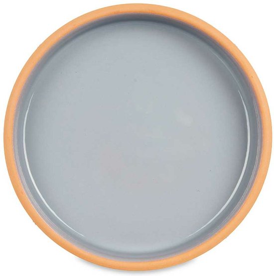 La Dehesa Tapas serveerschaal - 2x stuks - terracotta - grijs - D23 x H4 cm - hapjes serveren - ovenschaal - rond