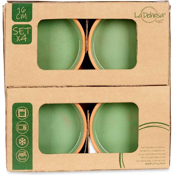 La Dehesa tapas- en crème brûlée schaaltjes – 8 stuks, 16 cm, terracotta/groen – foto 4