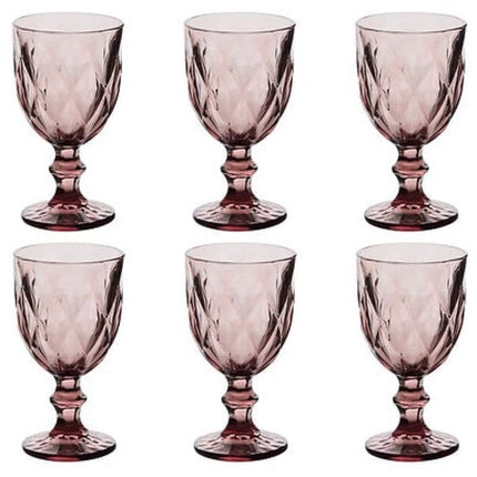 Glazen - Cocktailglas - Set van 6 - Glazen - Elegant Design - Voor Wijn & Feestelijke Gelegenheden - Vaatwasserbestendig - 235ml - Roze