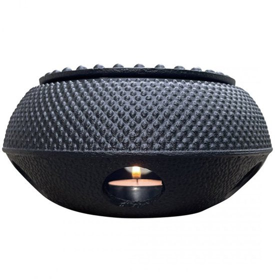 Kinghoff theepot warmer van gietijzer – voor theelicht, Ø 14,5 x 7 cm, zwart – foto 4