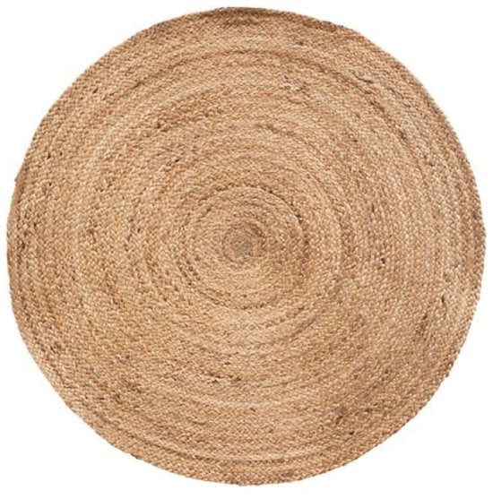 Area Rug - Jute Carpet - Handwoven Look - Boho & Rustic Interior - Round - Ø80 cm - Natural Beige