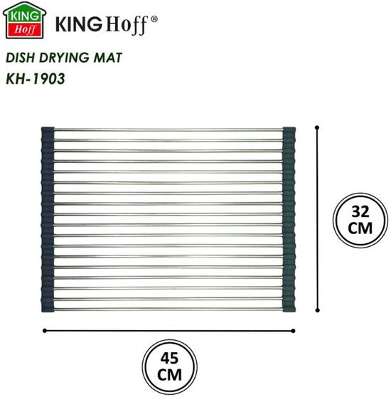 Kinghoff afwasdroogmat van RVS – opvouwbare droogmat met antislip, 45 x 32 cm – foto 3