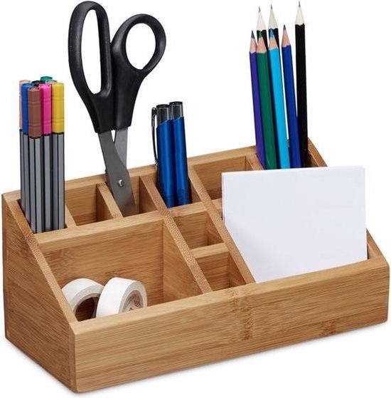 5Five make-up organizer van bamboe met 10 vakken – nagellakhouder, 23 x 9 cm – foto 5