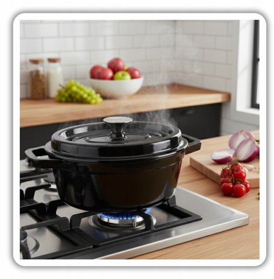 Hage - 2-Piece Set - Cast Iron Dutch Oven Set - 2.85 L + 6 L - Enameled Dutch Ovens with Lid - Baking Dishes for Bread, Meat, and Casseroles - Induction - Dutch Oven - Black