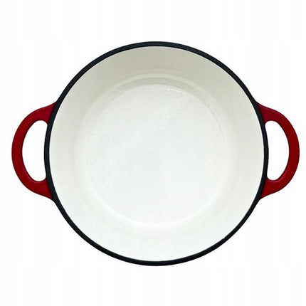 Hage - Braadpan - Geëmailleerde Gietijzeren Braadpan - Casserole - Geschikt voor Inductie, Gas & Oven - Inclusief Pannenonderzetter & Handgreepbeschermers - 3 Liter - Ø22 x 9.5 cm - Rood