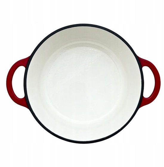 Hage geëmailleerde gietijzeren braadpan 3 liter – Ø 22 cm, rood, inductie – foto 5