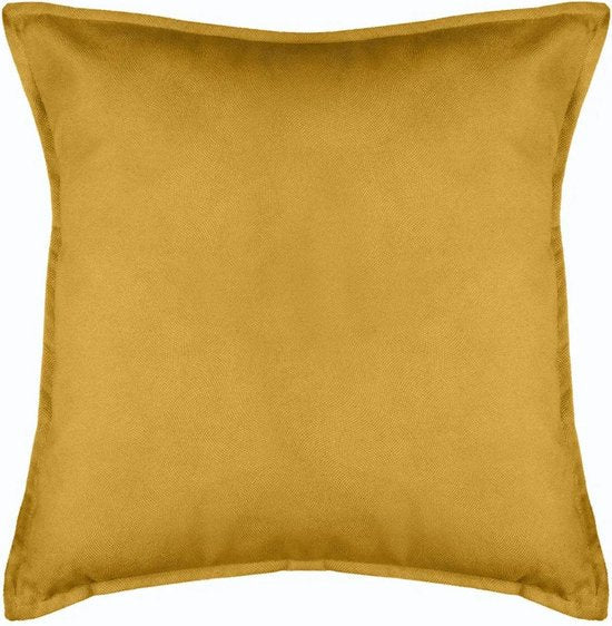 Atmosphera Bank / sierkussens huiskamer Sophia - 52 x 52 cm - Okergeel - polyester - met rits
