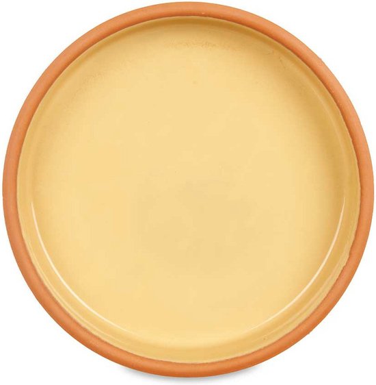 La Dehesa Tapas serving dish - 2 pieces - terracotta - yellow - D23 x H4 cm - serving snacks - oven dish - round