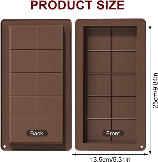 Dubai chocoladevorm diep van siliconen – set van 2, BPA-vrij – foto 7
