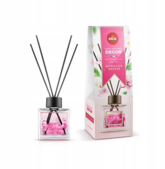 Elix - Duftstäbchen - Duftstäbchen mit Perlen - Lufterfrischer - Raumduft-Diffusor – Duftstäbchen langanhaltender Duft - Dekorativer Aroma-Diffusor - für Wohnzimmer & Badezimmer - 100 ml - Hawaiian Breeze