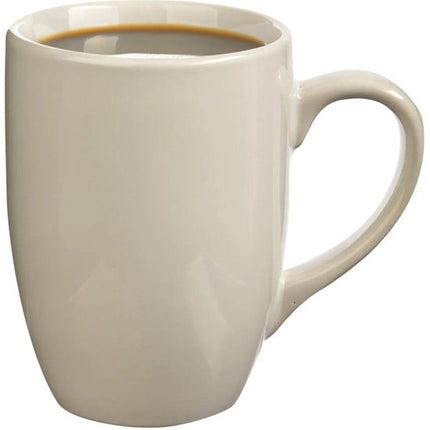 5Five Koffiemokken Colorama - 6x stuks - Keramiek - wit - 380 ml - 9 x 11 cm