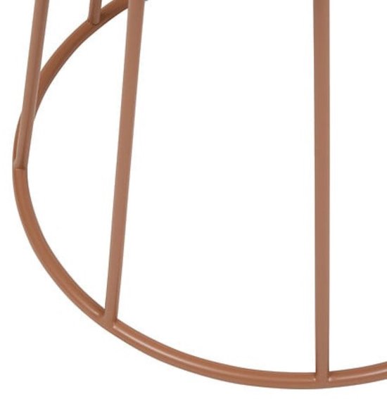 Coffee table and side table round Ø 38 cm metal terracotta brown – compact size