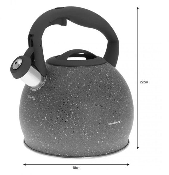 Klausberg KB-7267 fluitketel - 3L - rvs - alle warmtebronnen