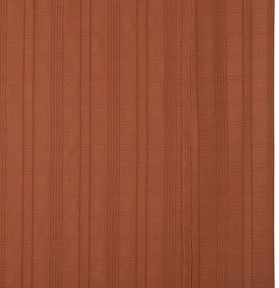 Curtain - Sheer - Airy Curtain - Pleated Striped Pattern - Indoor Window Decoration - Polyester - 140 x 240 cm - Terracotta