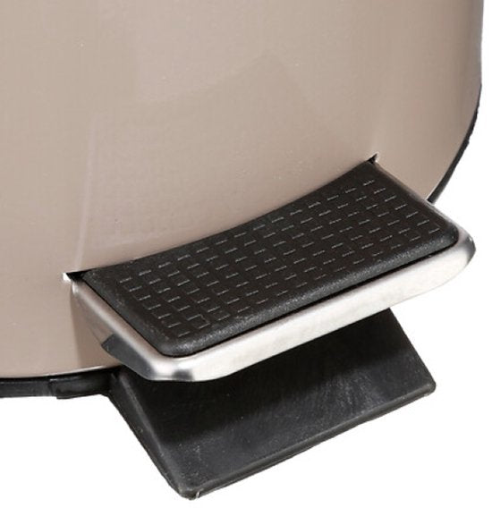 Badkamerset - Toiletaccessoires - Moderne Badkamer Accessoires - Toiletbril - Toiletborstel Set - Prullenbak - Beige Linnen HDF WC Bril & Keramische WC Borstelhouder - Taupe 3L Metalen Pedaalemmer