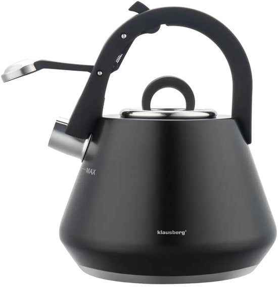 Klausberg 7948 - Whistling kettle - 2.5 litres - Stainless steel - black