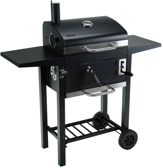 Klausberg KB-9034 houtskoolbarbecue met deksel en thermometer – 42 x 30 cm