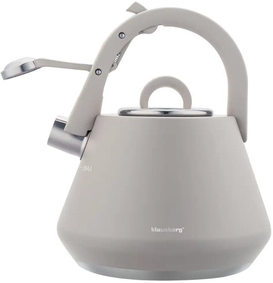 Klausberg 7949 - Fluitketel met fluit - 2.5 liter - RVS - Grijs