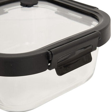 Clipeatplus Glazen Vershoudbakje - Meal Prep & Voedselcontainer - Bewaardoos van Borosilicaatglas - Magnetron & Vaatwasser Bestendig - Vierkant - 1.1 Liters - ca. 19.3 x 19.3 x 8.1 cm - Transparant