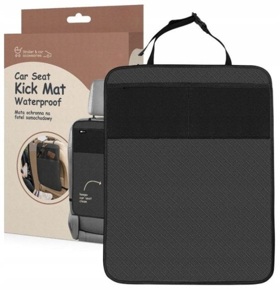 Sipo - Car Seat Protector for Kids - Kick Mat for Car Backseat - Protective Car Seat Mat with Storage Pockets - Universal Backrest Protector - Water-Repellent - approx. 61 x 43 cm - Black