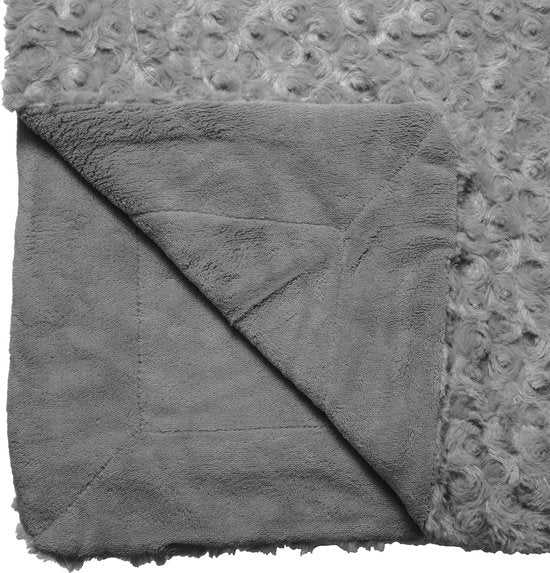 Atmosphera Sprei / deken / plaid - donkergrijs - polyester - 120 x 160 cm - geknoopt motief