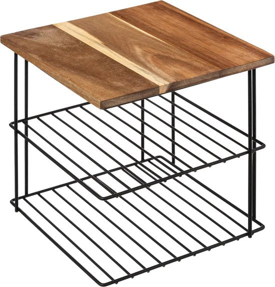 5Five metalen keukenrek met 2 lagen – aanrecht organizer, 24 x 24 x 24 cm
