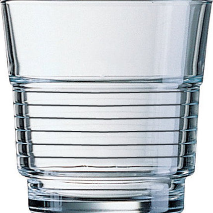 Arcoroc Waterglazen/drinkglazen - 6x - transparant - 200 ml - glas - glazen - stapelbaar - drinkglas/waterglas/sapglas