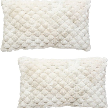 Adriel Sierkussen - Set van 2 - Luxe Zachte Kussens met Tie-Dye Effect - Afneembare Hoes en Vulling - Polyester - 38 x 58 cm - Beige