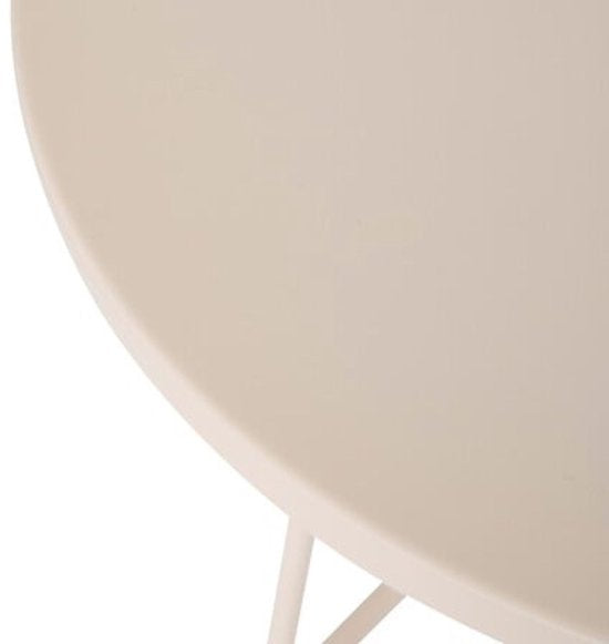 Salontafel en bijzettafel latte Ø 38 cm metaal beige rond compact