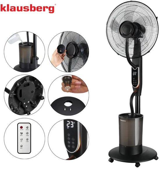 Klausberg mist ventilator met verneveling – staand, 5 liter watertank – foto 3