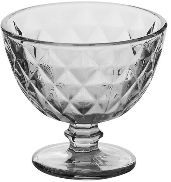 IJscoupe - Set van 6 - IJsjeshouder - Dessertkom - Glazen IJsbeker - Dessertkom Glas - Coupe voor IJs, Sorbet & Nagerechten - Vaatwasserbestendig - 300 ml - Grijs