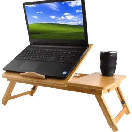Ruhhy Bamboe Laptopstandaard - Perfec voor Ergonomisch Werken - Voor Laptops tot 17 inch