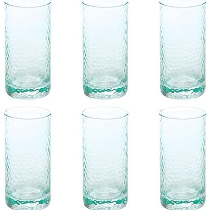 Celia Hoge Drinkglazen - Set van 6 - Waterglazen – Sapglazen – Moderne Glazenset voor Keuken en Tafel - 300ml - Ø6.5 x 13.5 cm - Mintgroen
