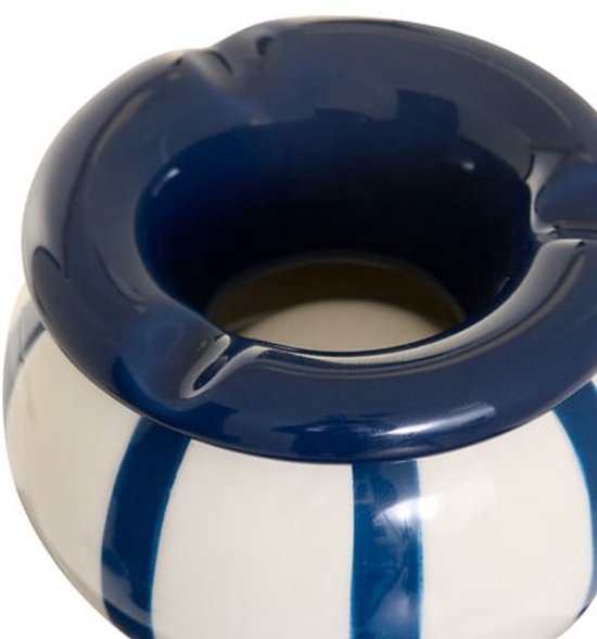 Design asbak van keramiek – blauw, compact, Ø 9 cm – foto 3